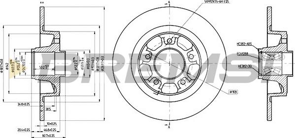 Bremsi CD8265S - Brake Disc autospares.lv