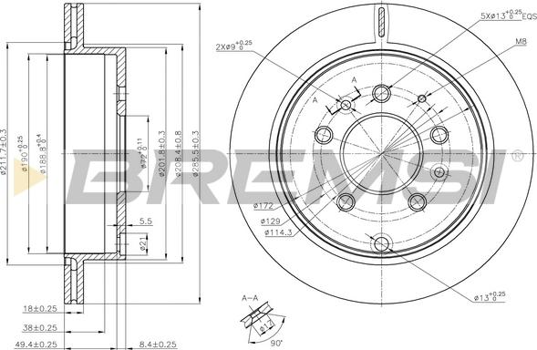 Bremsi CD8261V - Brake Disc autospares.lv