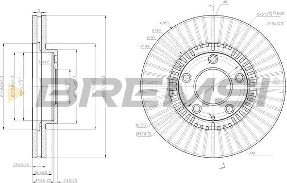 Bremsi CD8262V - Brake Disc autospares.lv