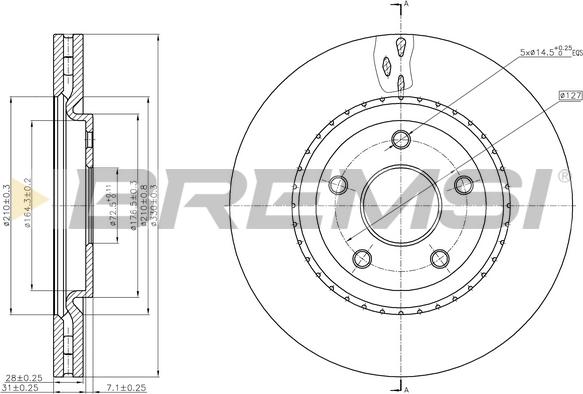 Bremsi CD8216V - Brake Disc autospares.lv