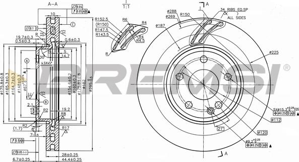 Bremsi CD8760V - Brake Disc autospares.lv