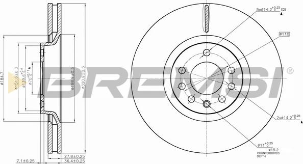 Bremsi CD7904V - Brake Disc autospares.lv