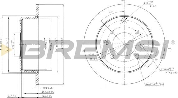 Bremsi CD7448S - Brake Disc autospares.lv