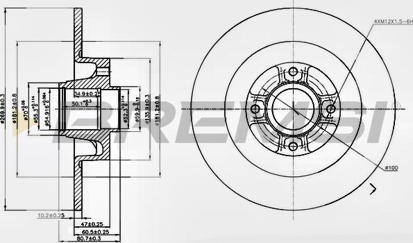 Bremsi CD7443S - Brake Disc autospares.lv