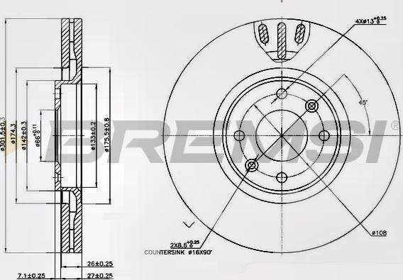 Bremsi CD7442V - Brake Disc autospares.lv