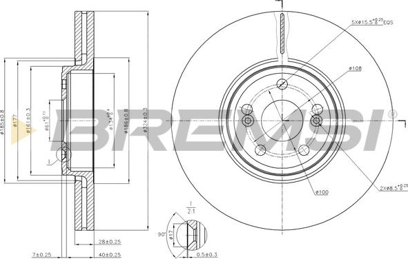 Bremsi CD7405V - Brake Disc autospares.lv