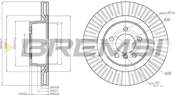 Bremsi CD7436V - Brake Disc autospares.lv