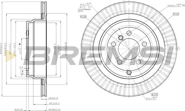 Bremsi CD7437V - Brake Disc autospares.lv