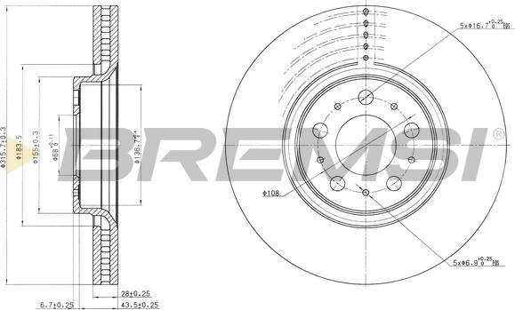 Bremsi CD7426V - Brake Disc autospares.lv