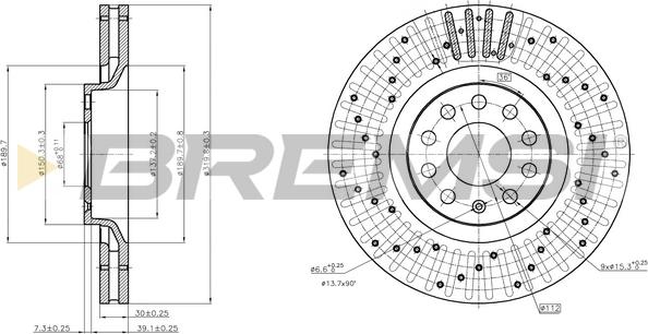 Bremsi CD7422V - Brake Disc autospares.lv