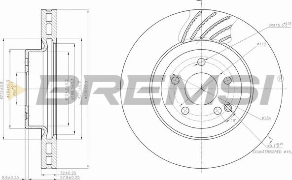 Bremsi CD7595V - Brake Disc autospares.lv