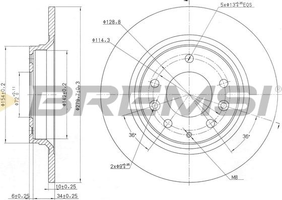 Bremsi CD7500S - Brake Disc autospares.lv