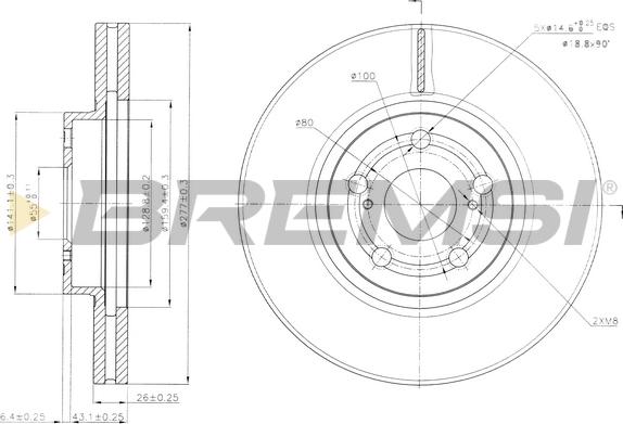 Bremsi CD7508V - Brake Disc autospares.lv