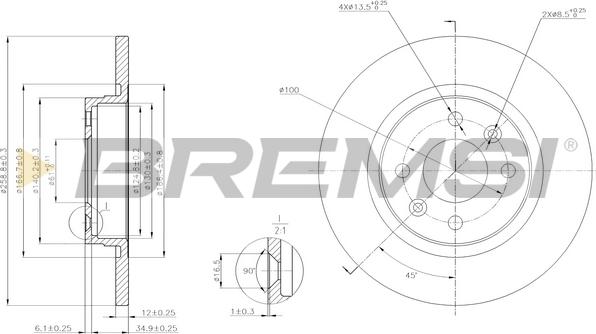 Bremsi CD7502S - Brake Disc autospares.lv