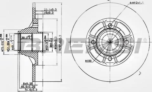 Bremsi CD7517S - Brake Disc autospares.lv