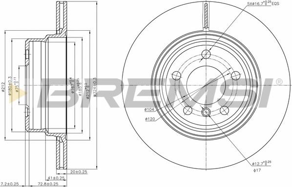 Bremsi CD7583V - Brake Disc autospares.lv