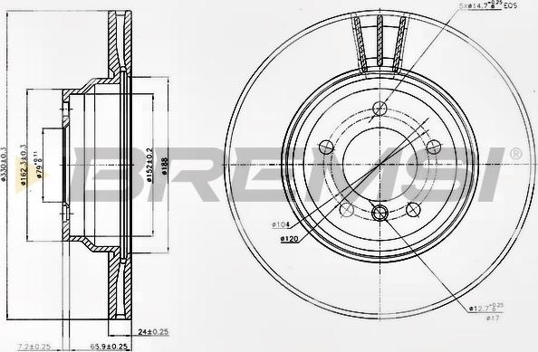 Bremsi CD7535V - Brake Disc autospares.lv