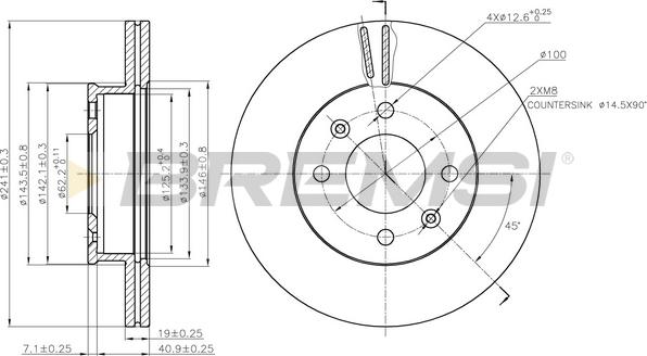 Bremsi CD7529V - Brake Disc autospares.lv