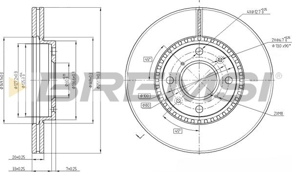 Bremsi CD7520V - Brake Disc autospares.lv