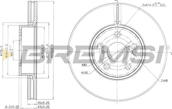 Bremsi CD7575V - Brake Disc autospares.lv