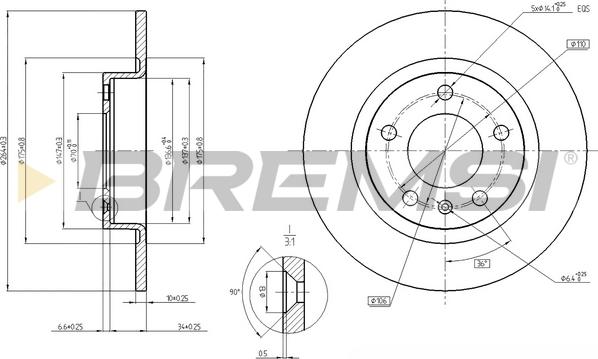 Bremsi CD7651S - Brake Disc autospares.lv