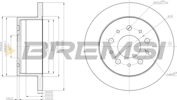 Bremsi CD7653S - Brake Disc autospares.lv