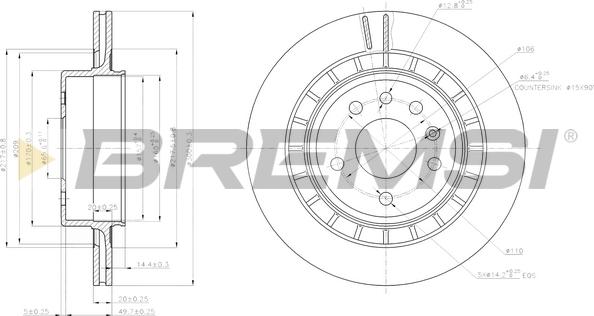 Bremsi CD7604V - Brake Disc autospares.lv