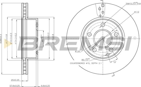 Bremsi CD7688V - Brake Disc autospares.lv