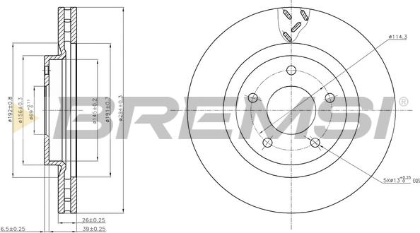 Bremsi CD7624V - Brake Disc autospares.lv