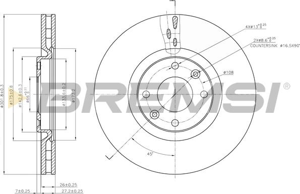 Bremsi CD7676V - Brake Disc autospares.lv