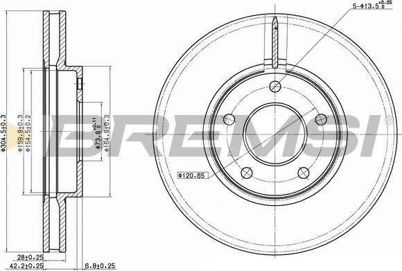 Bremsi CD7069V - Brake Disc autospares.lv