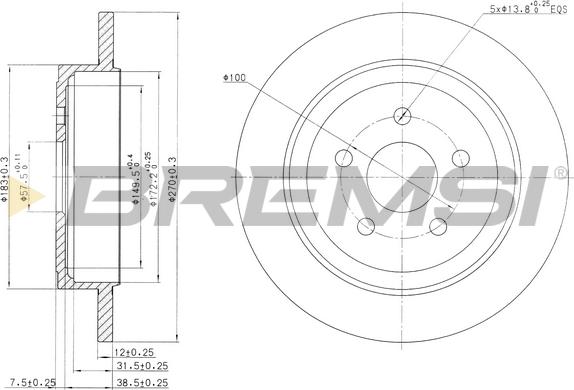 Bremsi CD7026S - Brake Disc autospares.lv