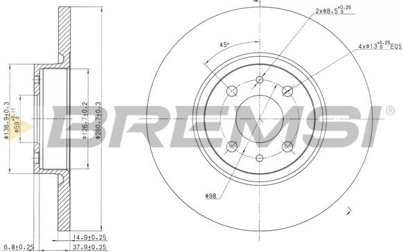 Bremsi CD7070S - Brake Disc autospares.lv