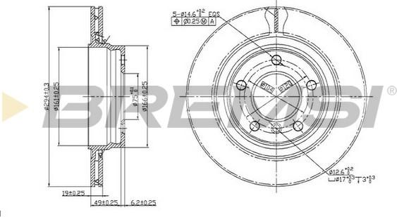 Bremsi CD7073V - Brake Disc autospares.lv