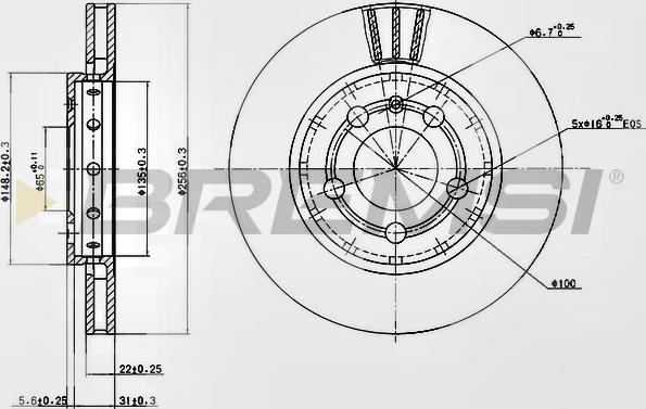 Bremsi CD7154V - Brake Disc autospares.lv