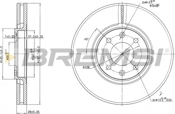 Bremsi CD7106V - Brake Disc autospares.lv