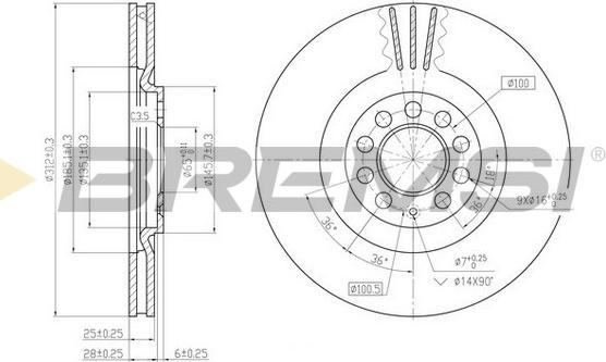 Bremsi CD7118V - Brake Disc autospares.lv