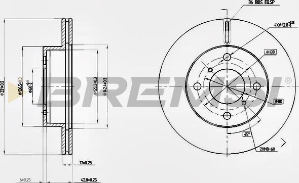 Bremsi CD7117V - Brake Disc autospares.lv