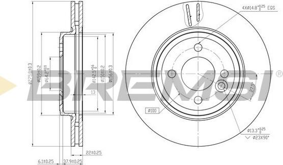 Bremsi CD7127V - Brake Disc autospares.lv