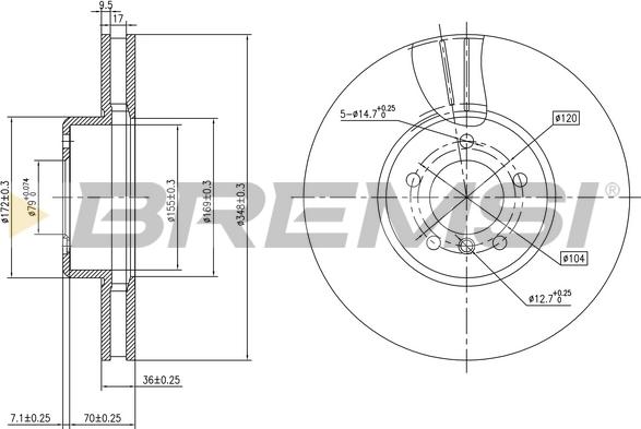 Bremsi CD7867V - Brake Disc autospares.lv