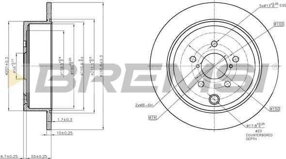 Bremsi CD7883S - Brake Disc autospares.lv