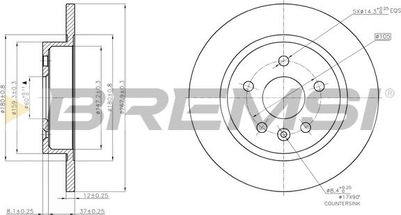 Bremsi CD7872S - Brake Disc autospares.lv