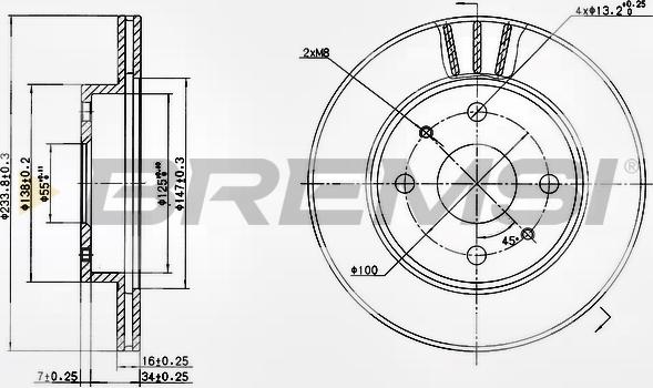 Bremsi CD7394V - Brake Disc autospares.lv