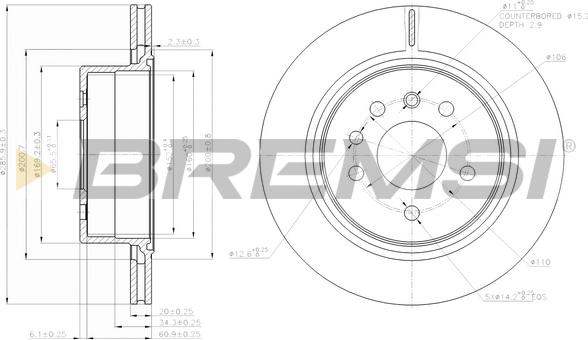 Bremsi CD7366V - Brake Disc autospares.lv