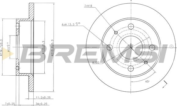 Bremsi CD7302S - Brake Disc autospares.lv