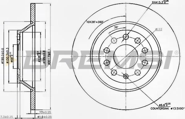 Bremsi CD7307S - Brake Disc autospares.lv