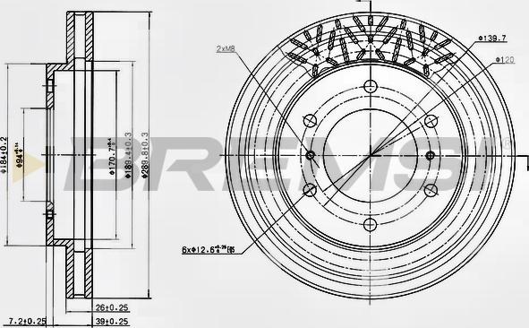 Bremsi CD7384V - Brake Disc autospares.lv