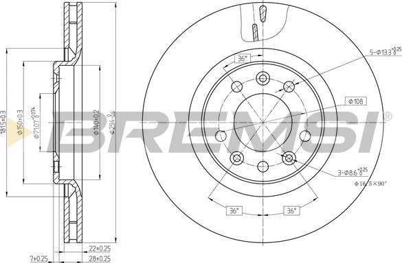 Bremsi CD7326V - Brake Disc autospares.lv