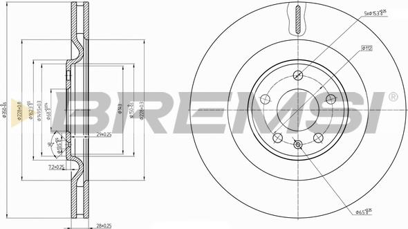 Bremsi CD7327V - Brake Disc autospares.lv