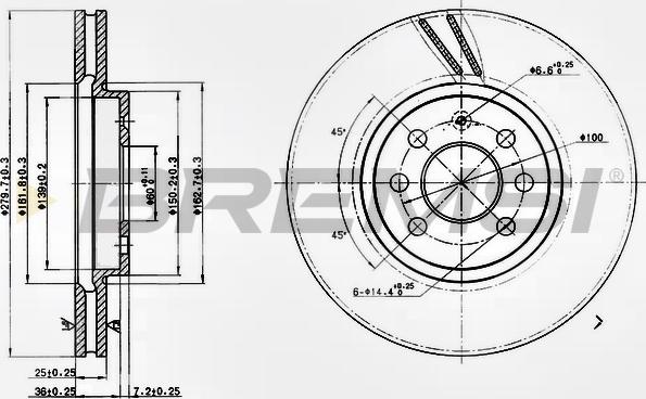 Bremsi CD7374V - Brake Disc autospares.lv